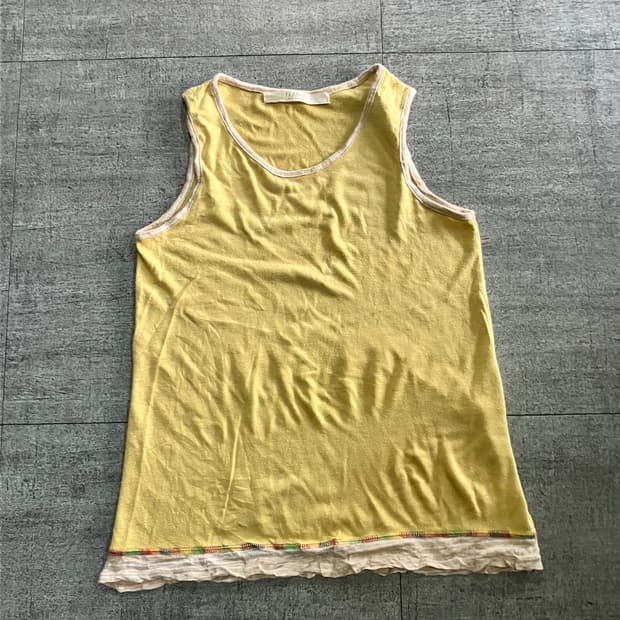 일본빈티지 Frames 히구미모리걸 달천깔페어리 레이어드 슬리브리스탑