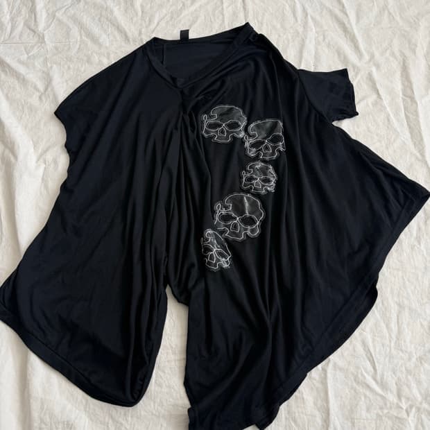 블랙 너드펑크 해골 탑