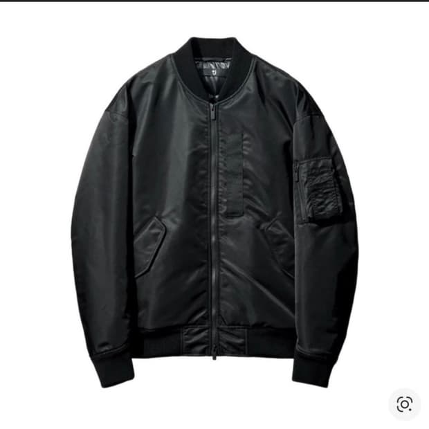 유니클로 x 질 샌더 하이브리드 다운 오버사이즈 MA-1 자켓 블랙