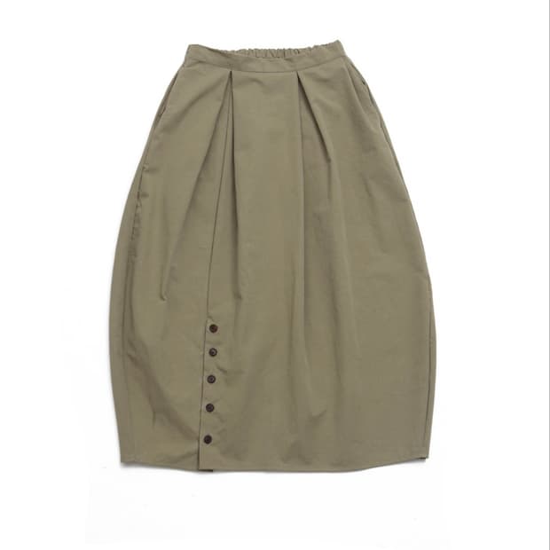 소무 스튜디오 WOOD BUTTON SKIRT_KHAKI BEIGE