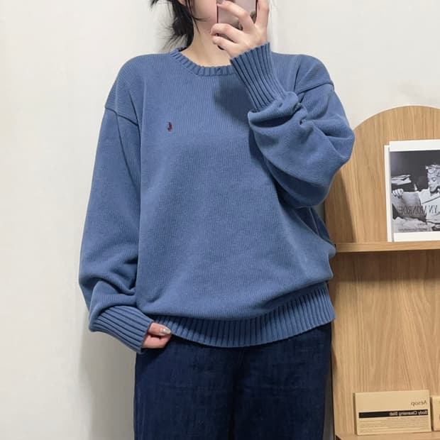 [정품] 폴로 소라 / 버건디포니 라운드 니트 [ 100 ]