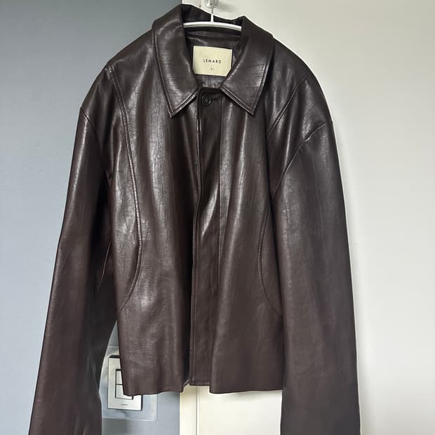 르마드 페이크 레더 자켓 브라운 5