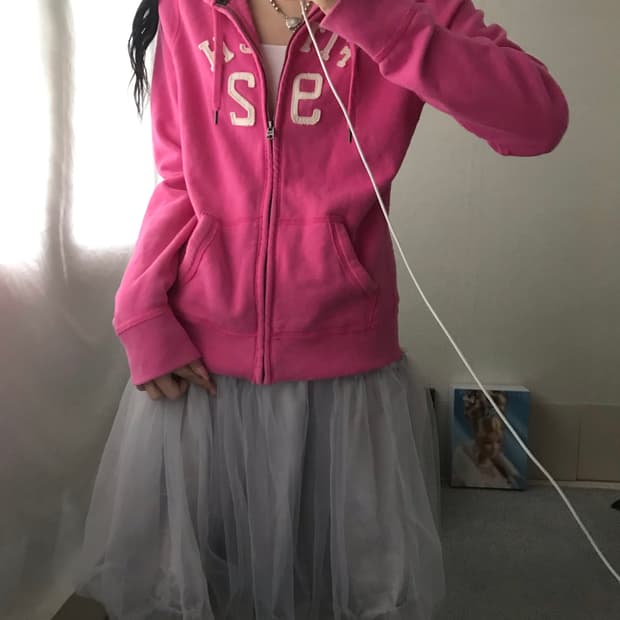 아베크롬비 핑크 후드집업