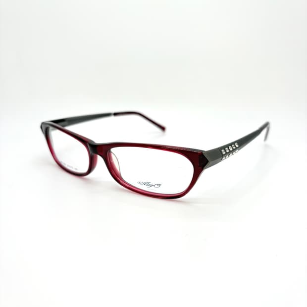 ALLEGRO 레드 큐빅 스퀘어 뿔테