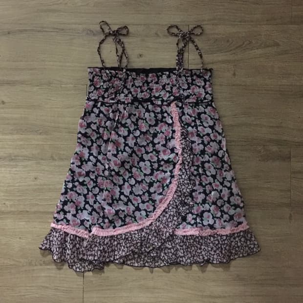 Pink flower mini-dress