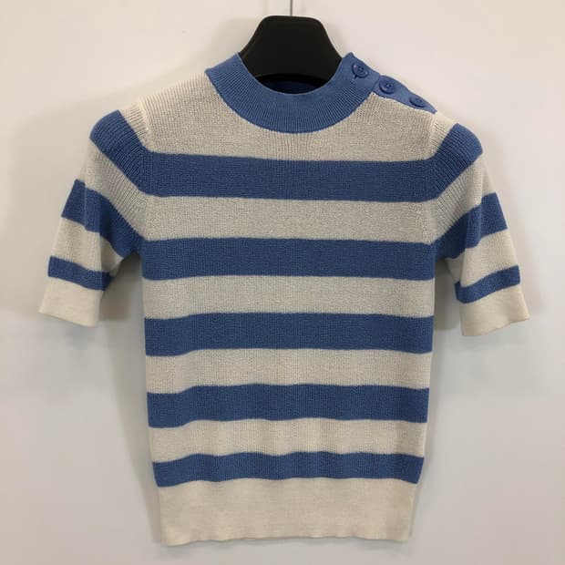 유니클로 꼼뜨와 데 꼬또니에 린넨 니트반팔 XS