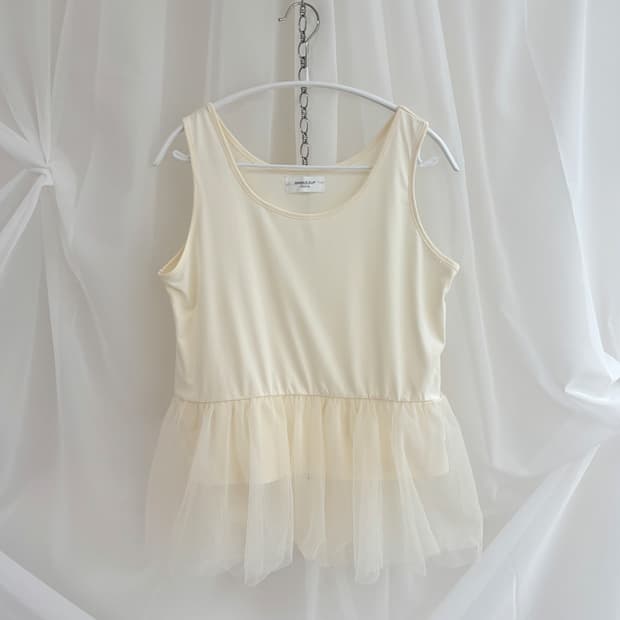 OPAQUE CLIP TOKYO peplum tulle sleeveles
