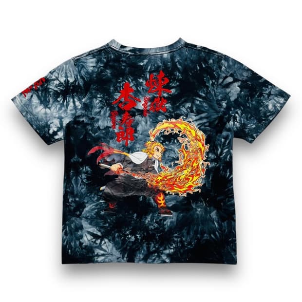 귀멸의 칼날 쿄쥬로 화염의 호흡 자수 타이다이 티셔츠