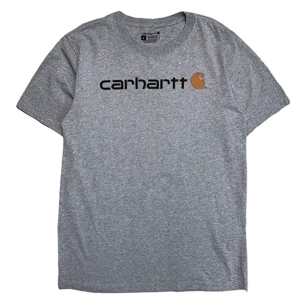 CARHARTT 프린팅 반팔 티 그레이 M