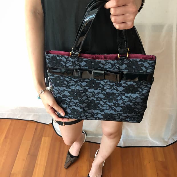 lace ribbon tote bag 
