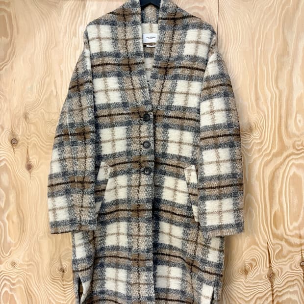 이자벨마랑 가브리엘 체크 울 코트