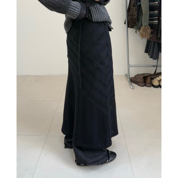 빈티지 레이어드 롱 스커트