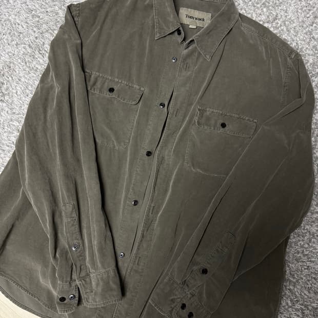 토니웩 Garment-Dyed Coduroy Officer Shirt