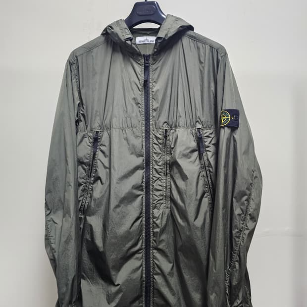 스톤아일랜드 크링클랩스 롱 후드 자켓