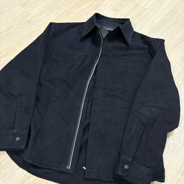 Japan suade zip up jacket black