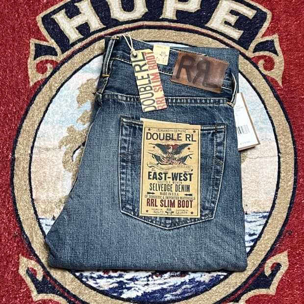 더블알엘 (RRL) 슬림부츠 브라이어필드 셀비지 진 