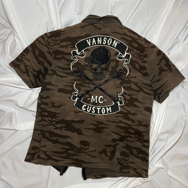 Vanson Leathers . 투웨이 스컬카모 집업