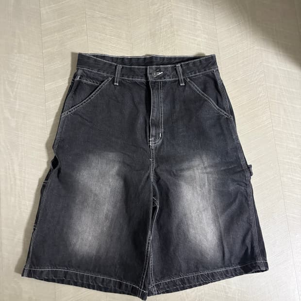 블랙 데님 버뮤다 팬츠 M
