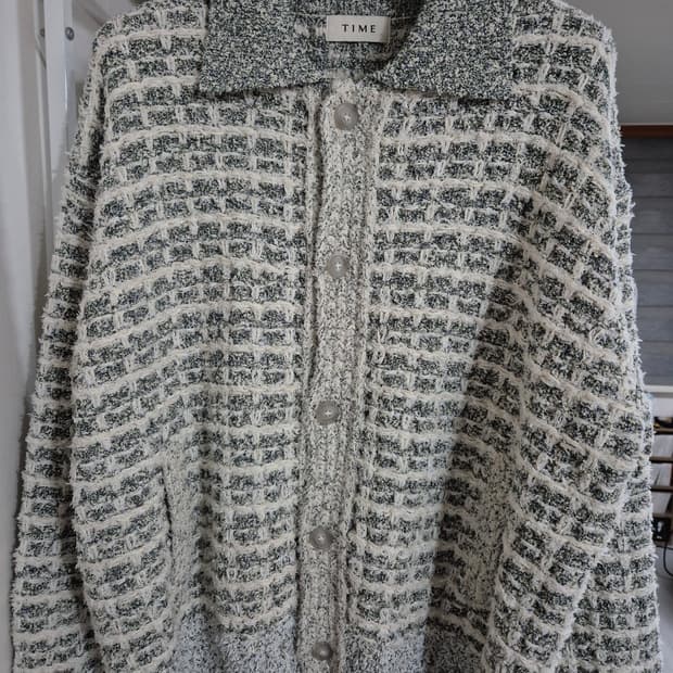 타임옴므 트위드 카라 가디건 자켓 105