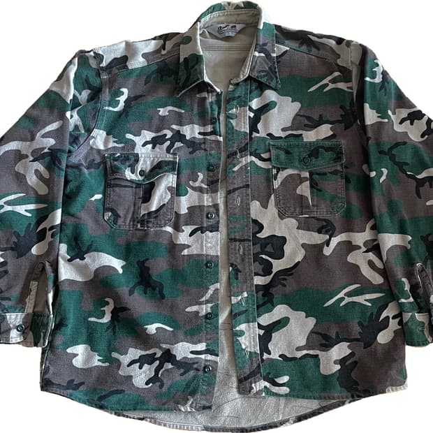 빈티지 카모 밀리터리 셔츠