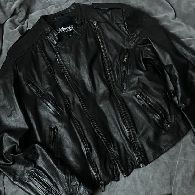릭오웬스맛 사선 가죽자켓 38size