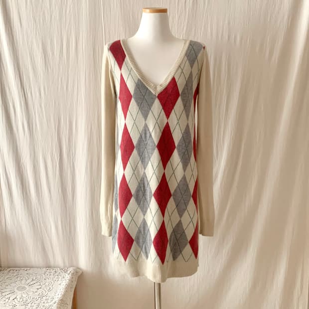 Heather 아가일 니트 원피스