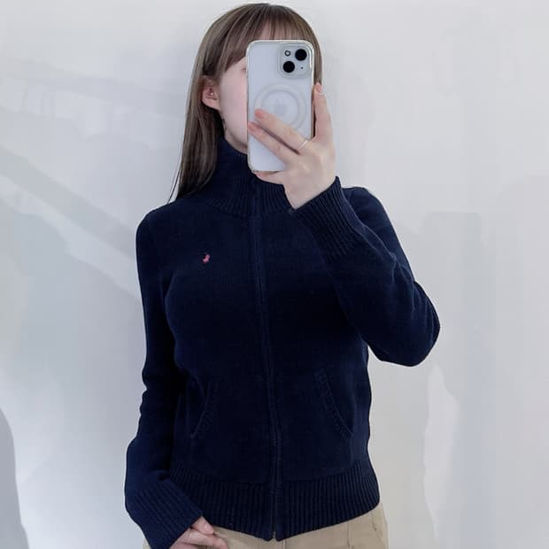 폴로랄프로렌 핑크포니 네이비 니트집업