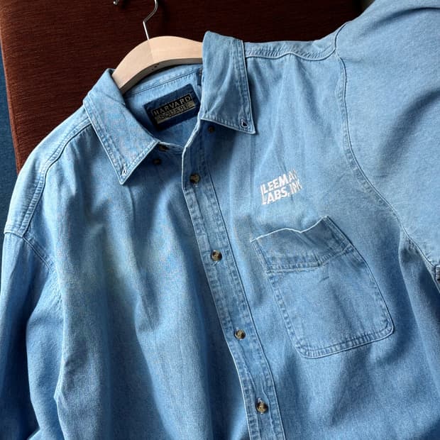Cotton sun faded denim BIG worker shirt