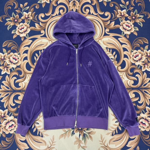 (M)빈트릴 BEENTRILL 벨벳 후드집업티셔츠(라벤더,2way지퍼)