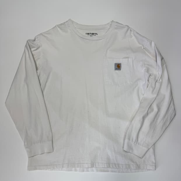 칼하트 화이트 긴팔 원 포켓 롱 슬리브 XL