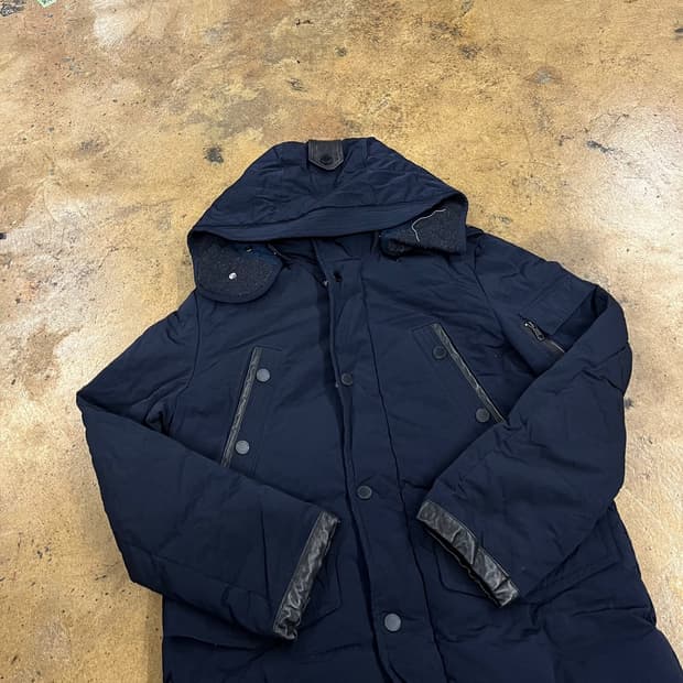 [정품/5] 파리게이츠 네이비 후드 패딩 코트 점퍼 b17