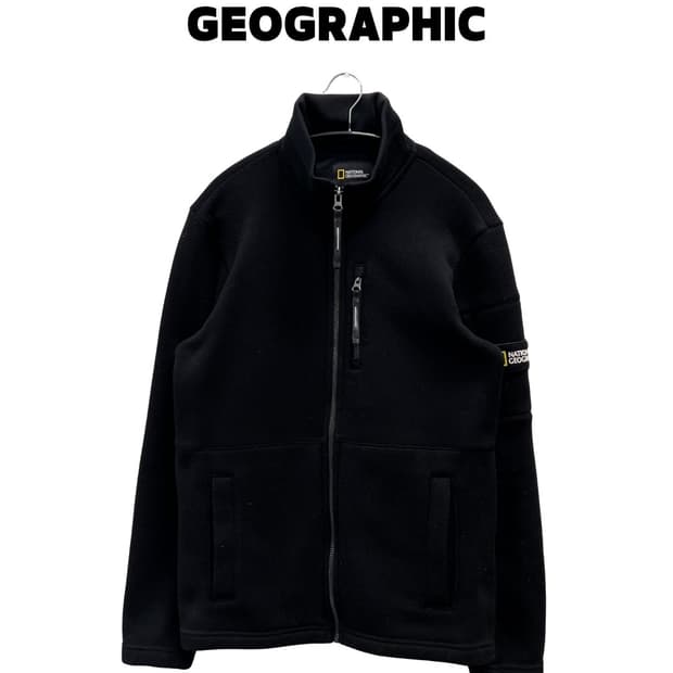 내셔널지오그래픽 니트집업 블랙