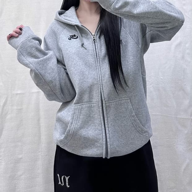 나이키 그레이 후드집업