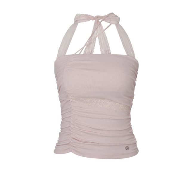 페인오어플레져 엔젤 셔링 탑 핑크 M