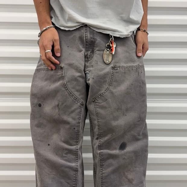 칼하트 더블니 워크팬츠 그레이 B136