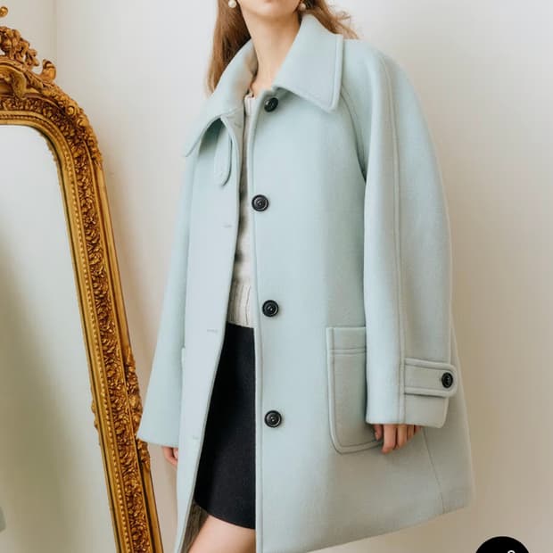 룩캐스트 마리 하프 울코트 민트