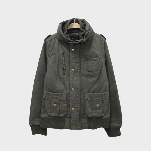 코르자  하이넥 카키 야상 자켓 61056