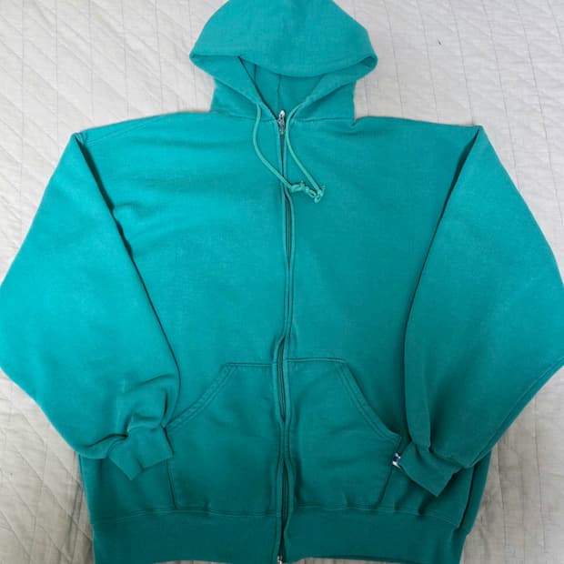 [XXL] 90s 빈티지 러셀 애슬레틱 틸그린 후드집업 ver. 굿컨디션
