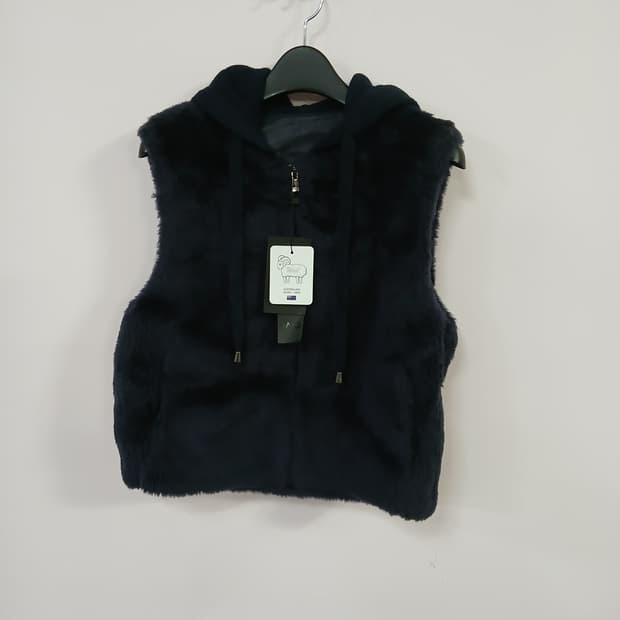 더엣지 후드 퍼 베스트 블랙