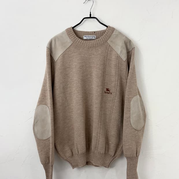 빈티지 버버리 퓨어 울 코만도 스웨터