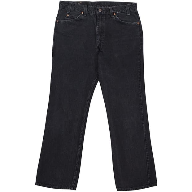 1996 USA 리바이스 517 오렌지탭 블랙 부츠컷 데님 팬츠 빈티지