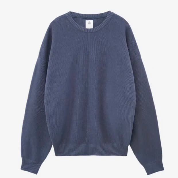 폴리테루 와플 니트 그래픽 (엘보우 엔젤) 블루 4사이즈 새상품 팝니다.