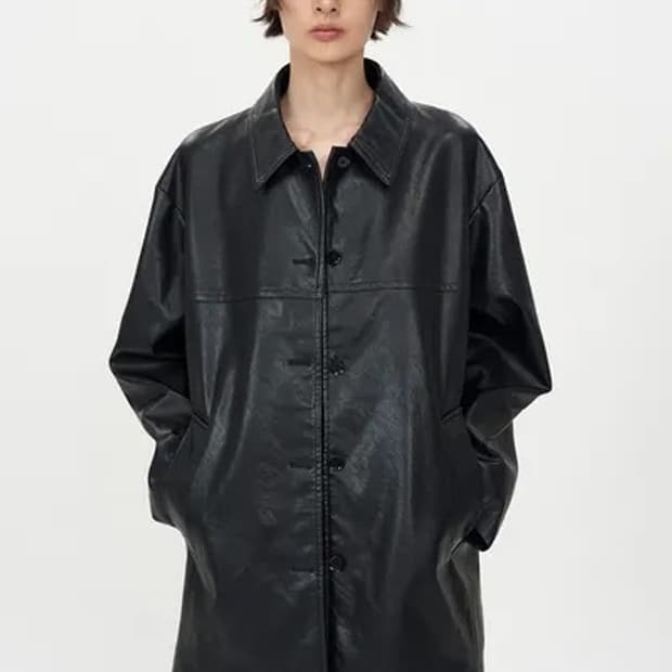 인사일런스 포우 레더코트 black