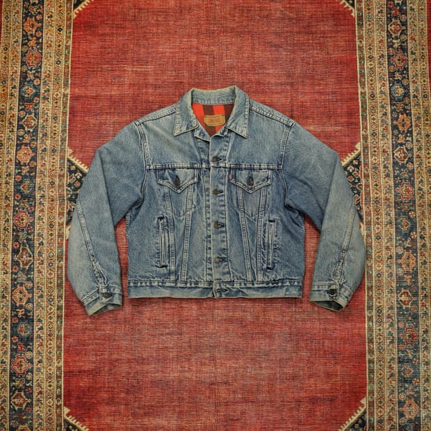 80s 빈티지 리바이스 체크 안감 트러커자켓 판매