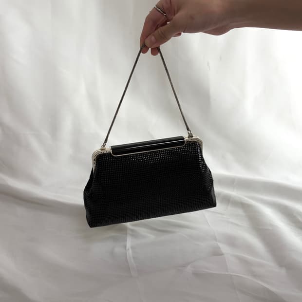 일본 빈티지 Glomesh 블랙 핸드백 