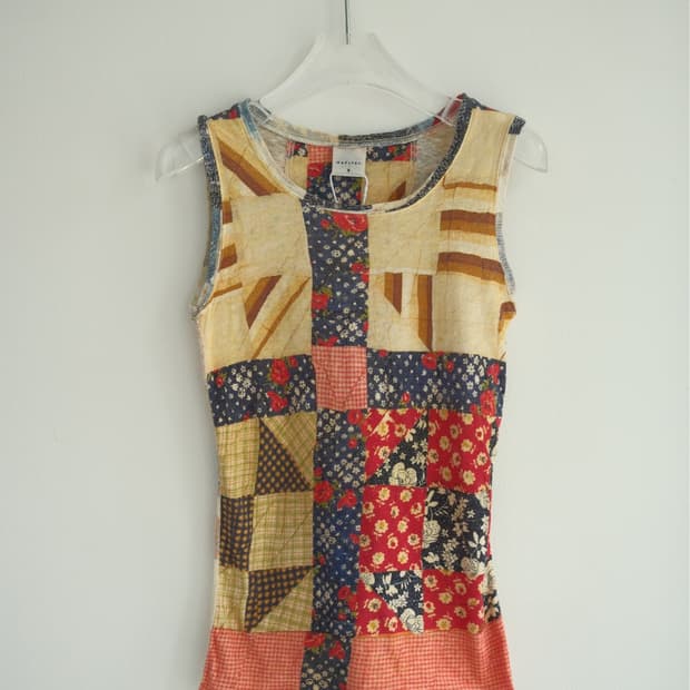patchwork graphic sleeveless