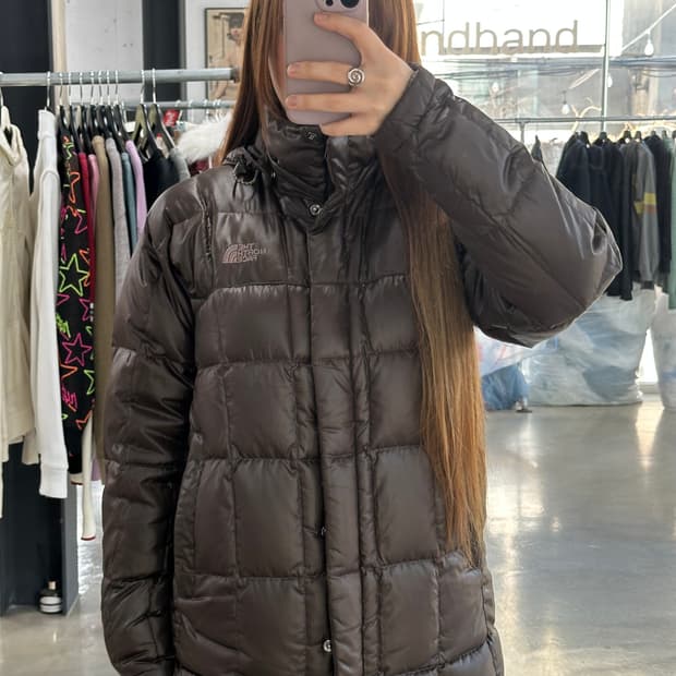 노스페이스 우먼스 600다운 투웨이 패딩자켓 초코