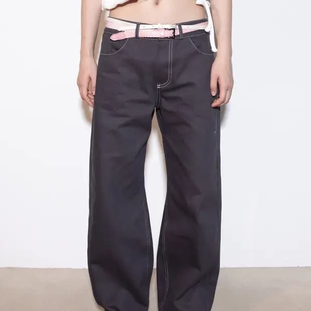 온스카 커브드 팬츠 차콜 M