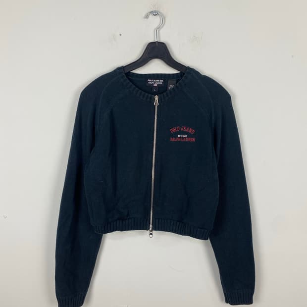 폴로 진스 랄프로렌 리메이크 크롭 니트집업 L <480>