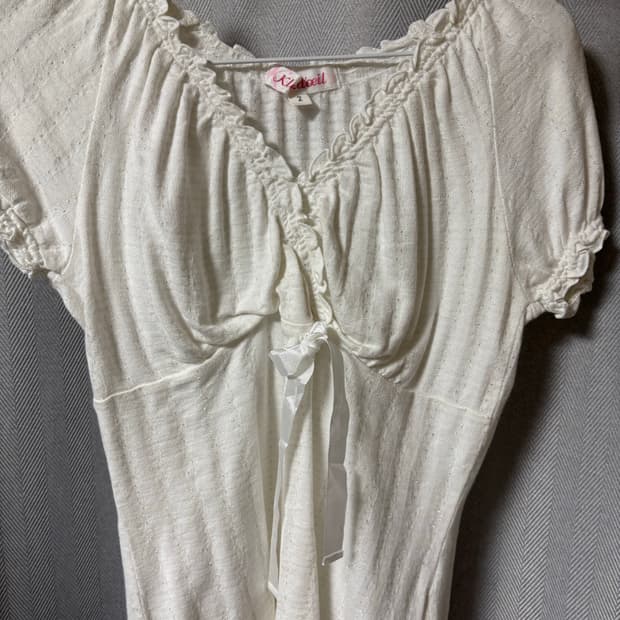 페어리깔 러블리 화이트 반팔 블라우스